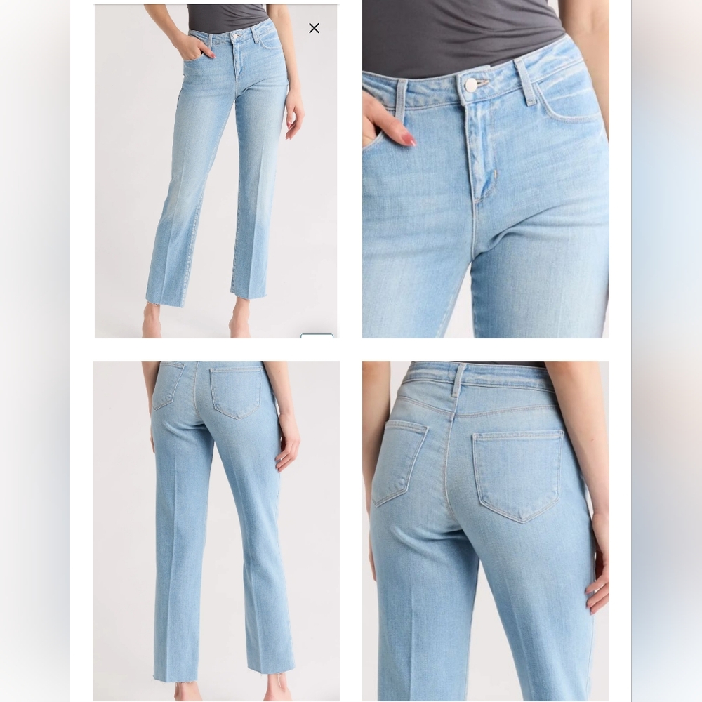 L’Agence Milana Stovepipe Jeans – Olympia Wash, Low Rise, Raw Hem, Size 30